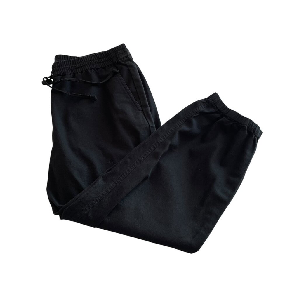 J Crew Pull On Jogger Pants Size 10P 10 Petite Black Tapered Cuffed Leg